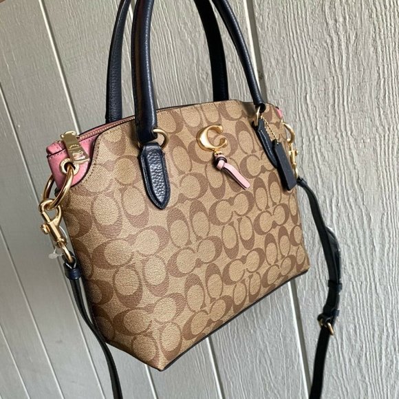 *$249 *NEW* COACH Im/Khaki/Midnight Multi SATCHEL - Picture 9 of 14